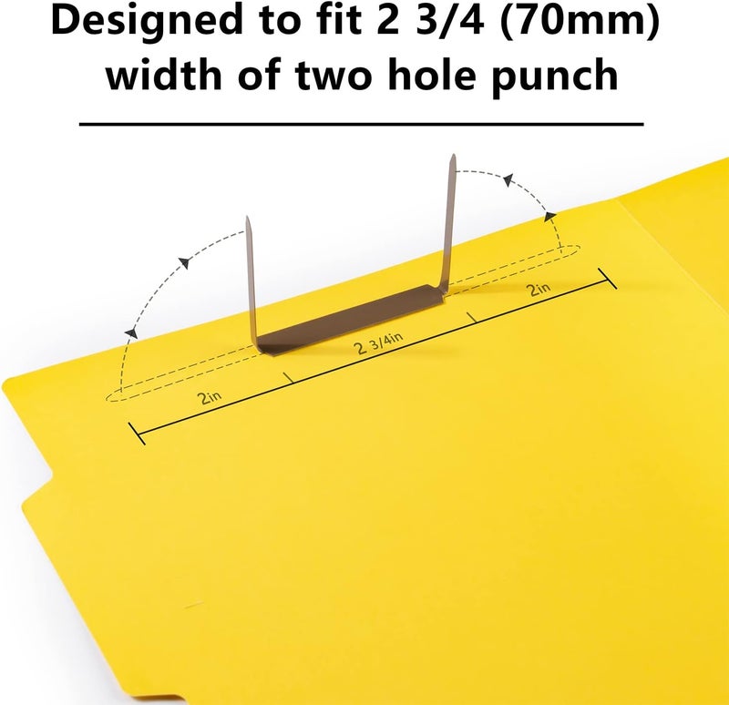 IMLIKE Self-Adhesive Prong Paper Fasteners - 100 PCS Metal File Fasteners, 2" Capacity, 2.75" Base for Paper Folder or Files, Brown - A Good Partner for Collecting Papers - Image 2